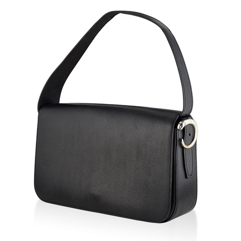 Authentic Vintage Cartier Panther Shoulder Bag, Black color Leather